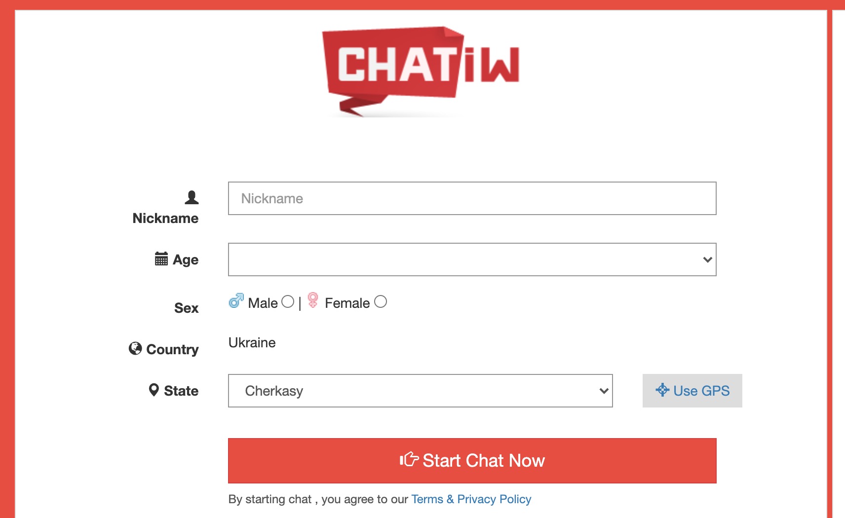 Chatiw.us main page